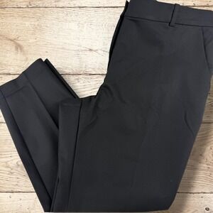 H&M Womens Ankle Length Elastic Waist Slacks Pants Size 16 Black‎ NWT